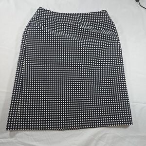 Ann Taylor Monochrome Polka Dot Pencil Skirt